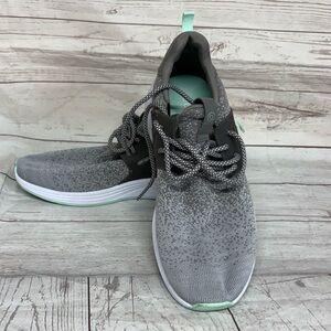 C9 Champion Athletic Sneaker 10 Motion Grey Teal Stretch Knit Cushion Fit Tennis